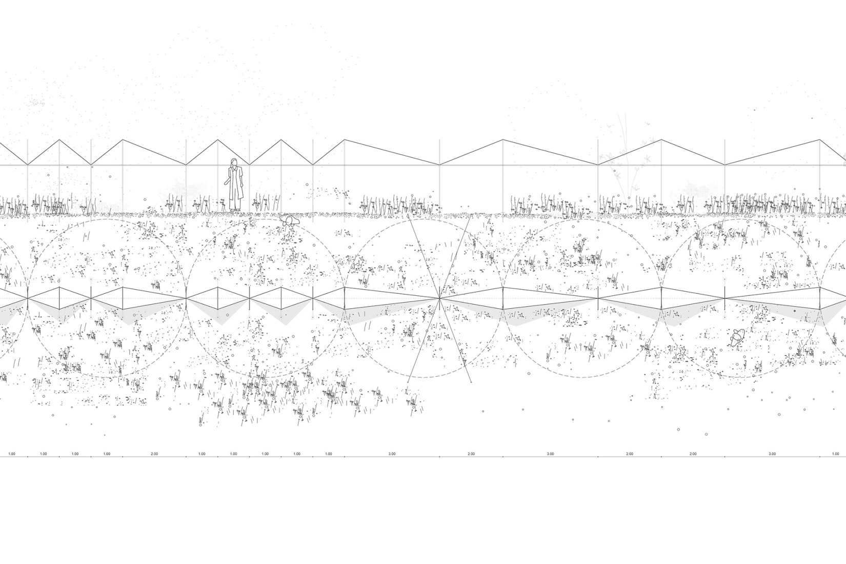 Plano de planta. Pabellón 100 metros lineales por Pablo Paradinas Sastre y Eletres Studio