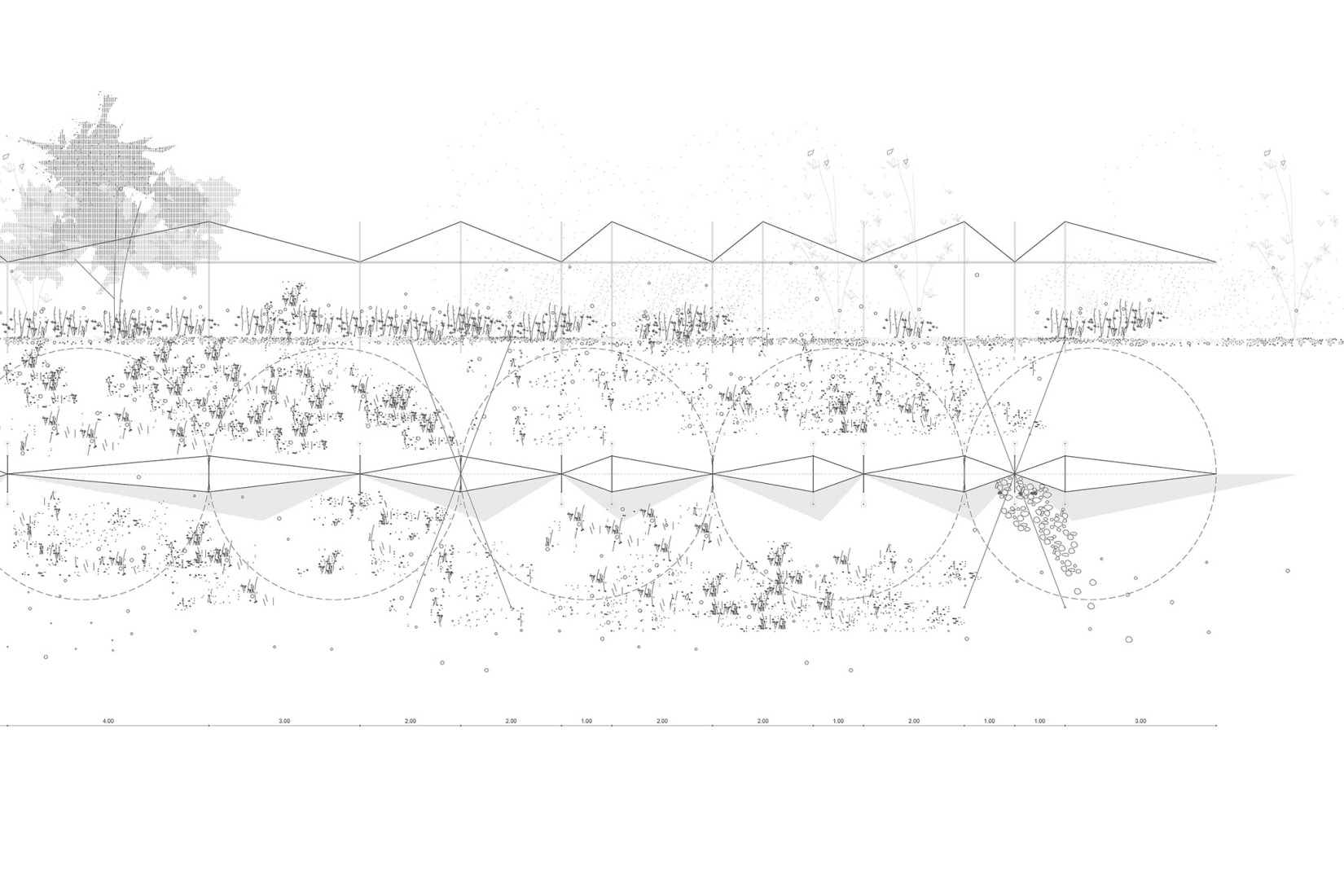 Plano de planta. Pabellón 100 metros lineales por Pablo Paradinas Sastre y Eletres Studio