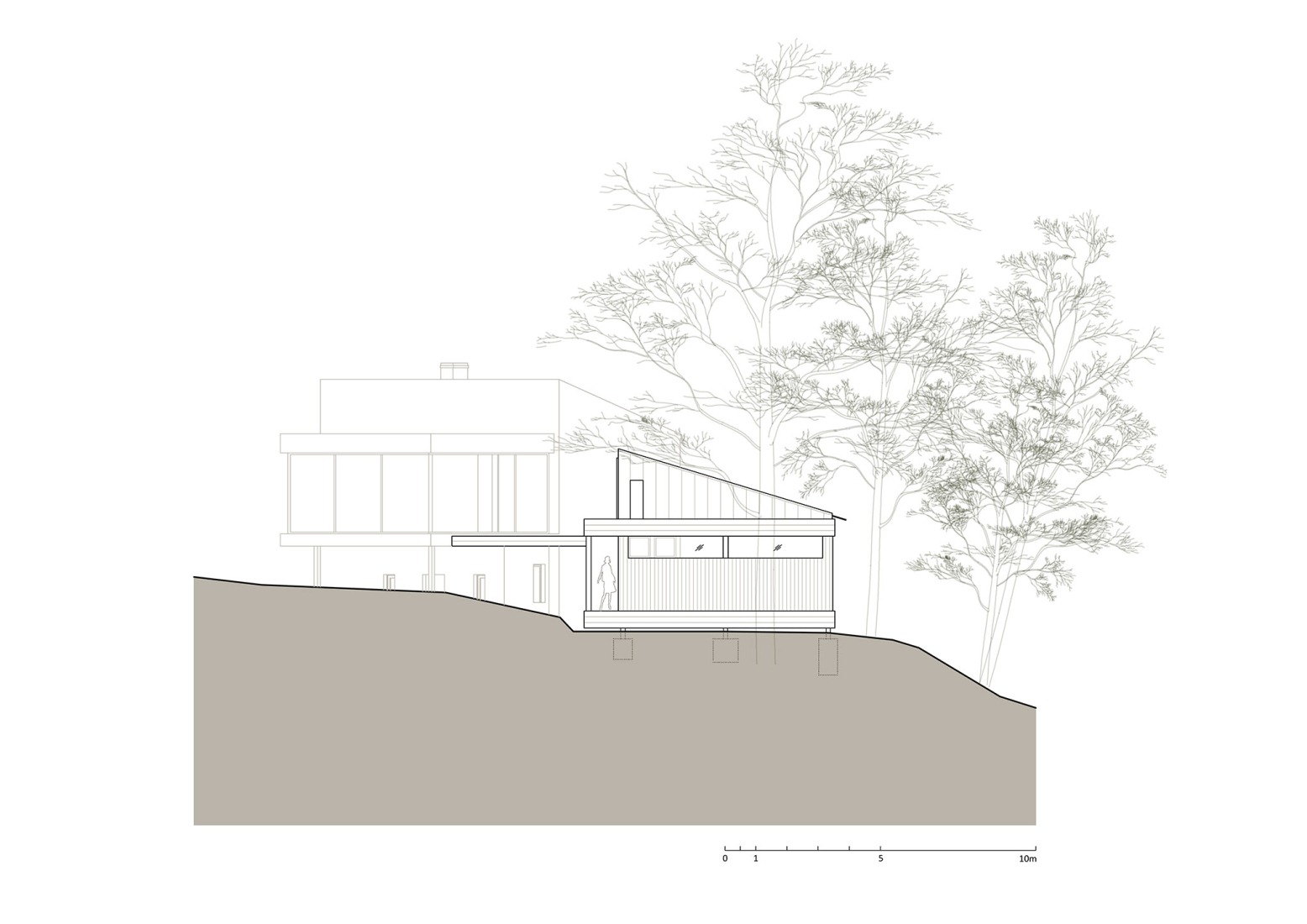 Alzado noreste. Casa Medník por Päivä architekti.