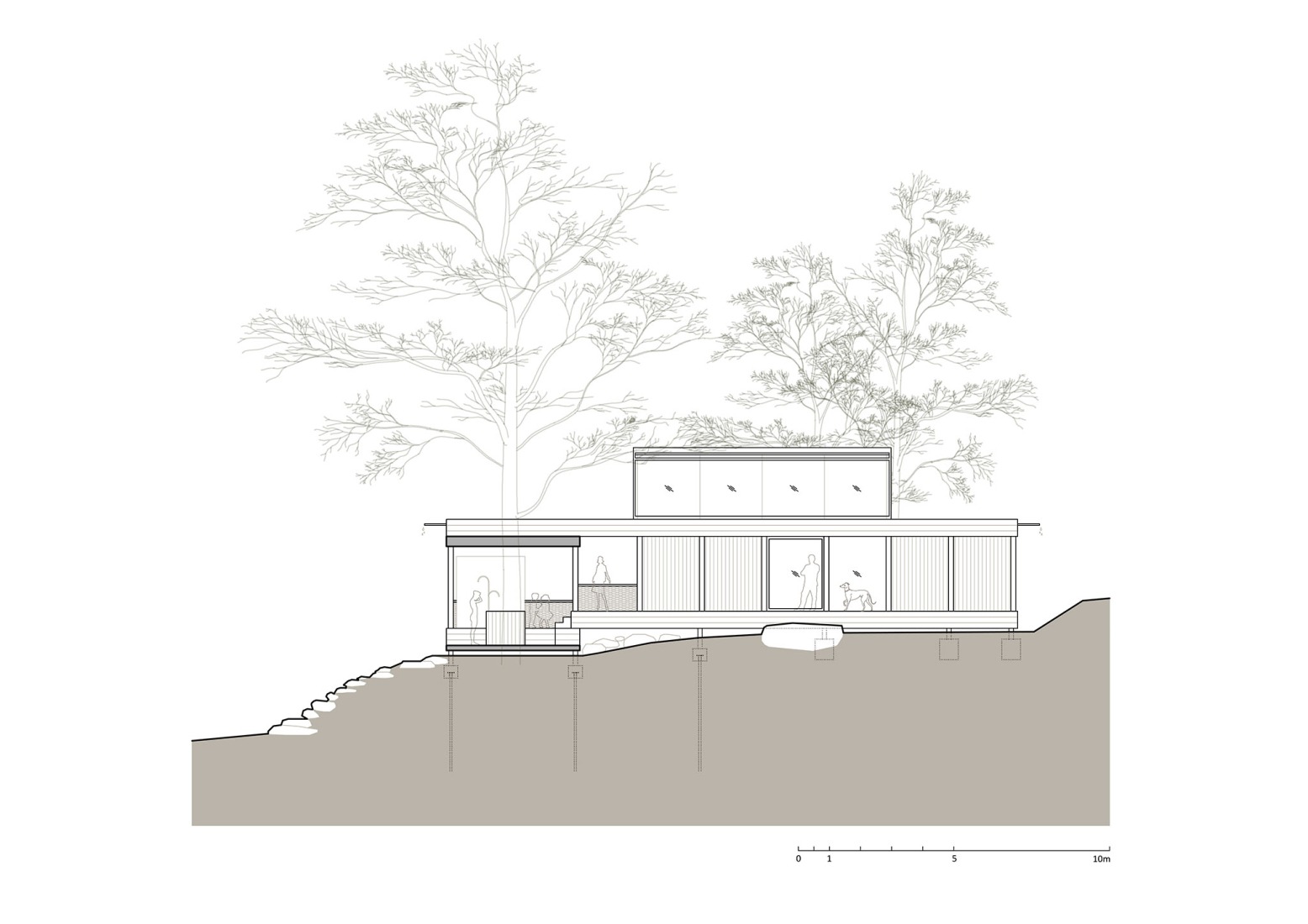 Alzado sureste. Casa Medník por Päivä architekti.