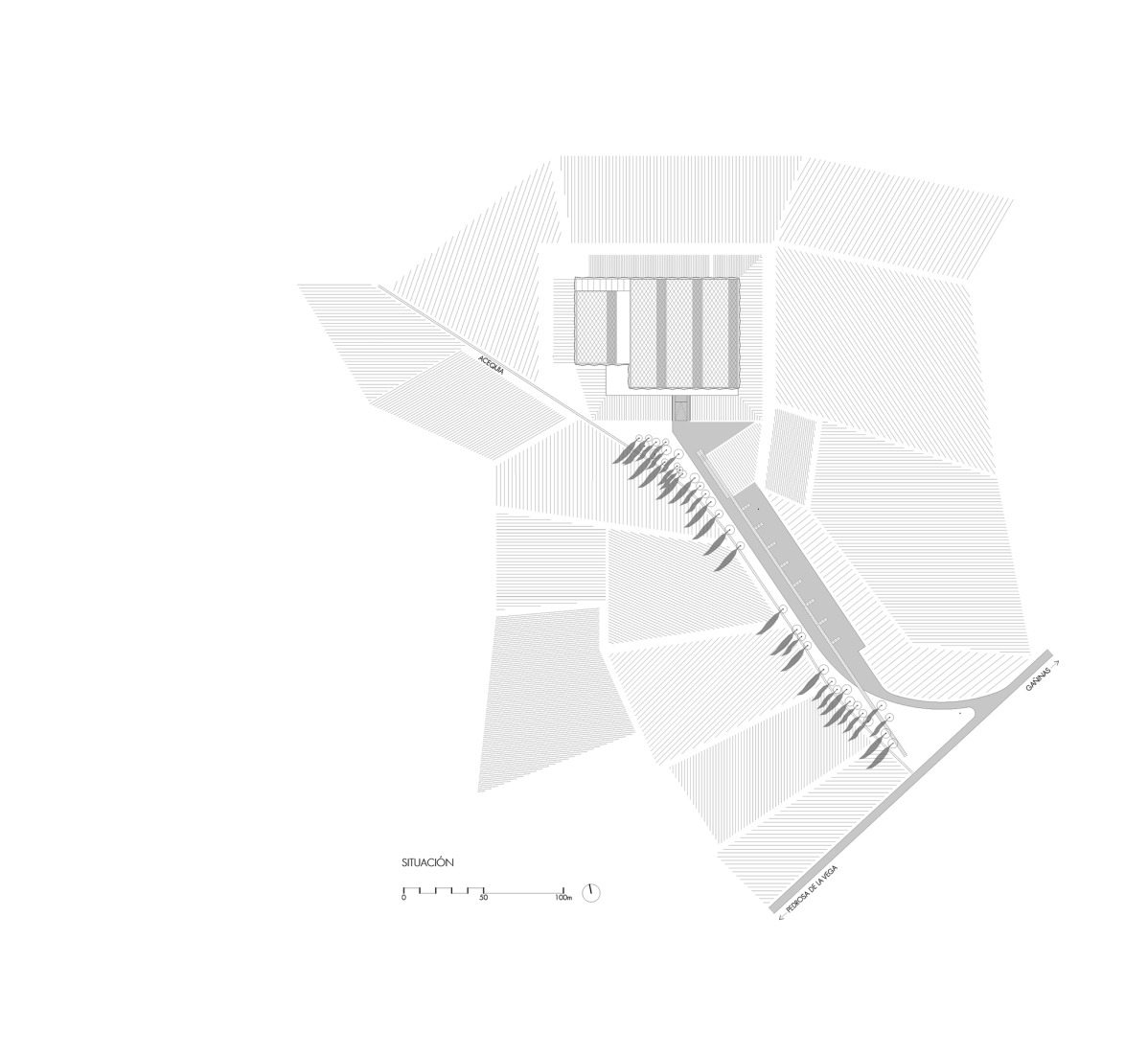 Site plan. La Olmeda Roman Villa by Paredes Pedrosa Architects.