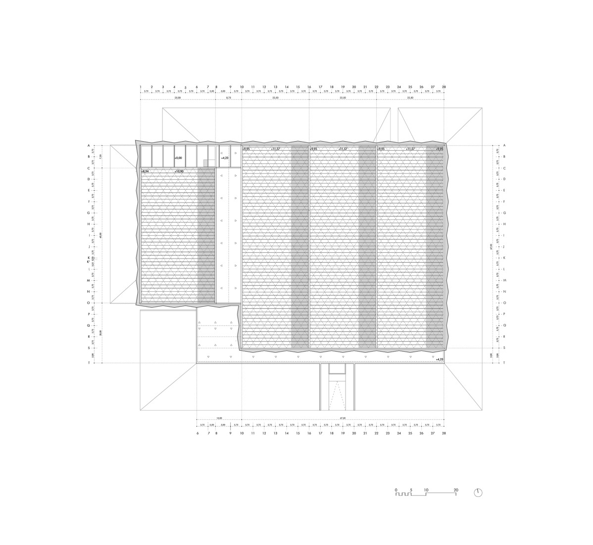 Rooftop floor plan. La Olmeda Roman Villa by Paredes Pedrosa Architects.