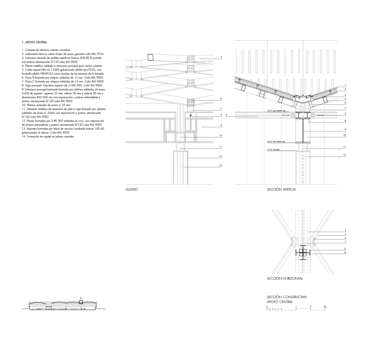 Constructive detail. La Olmeda Roman Villa by Paredes Pedrosa Architects.