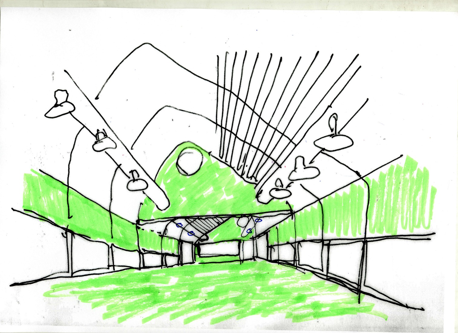 Bocetos. Comedor infantil de Ventanielles por Rogelio Ruiz + Macario G. Astorga.