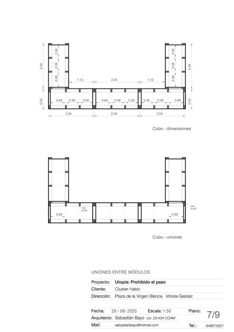 Connections between modules. "Utopia: No entry" by Sebastián Bayo Monjas.