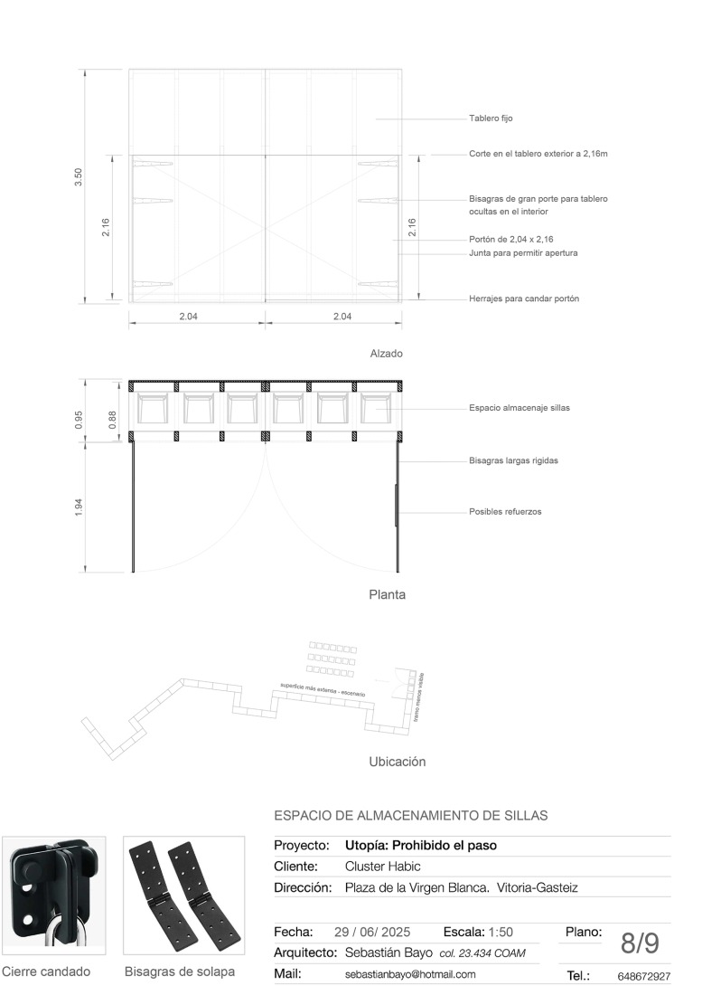 Storage space. "Utopia: No entry" by Sebastián Bayo Monjas.
