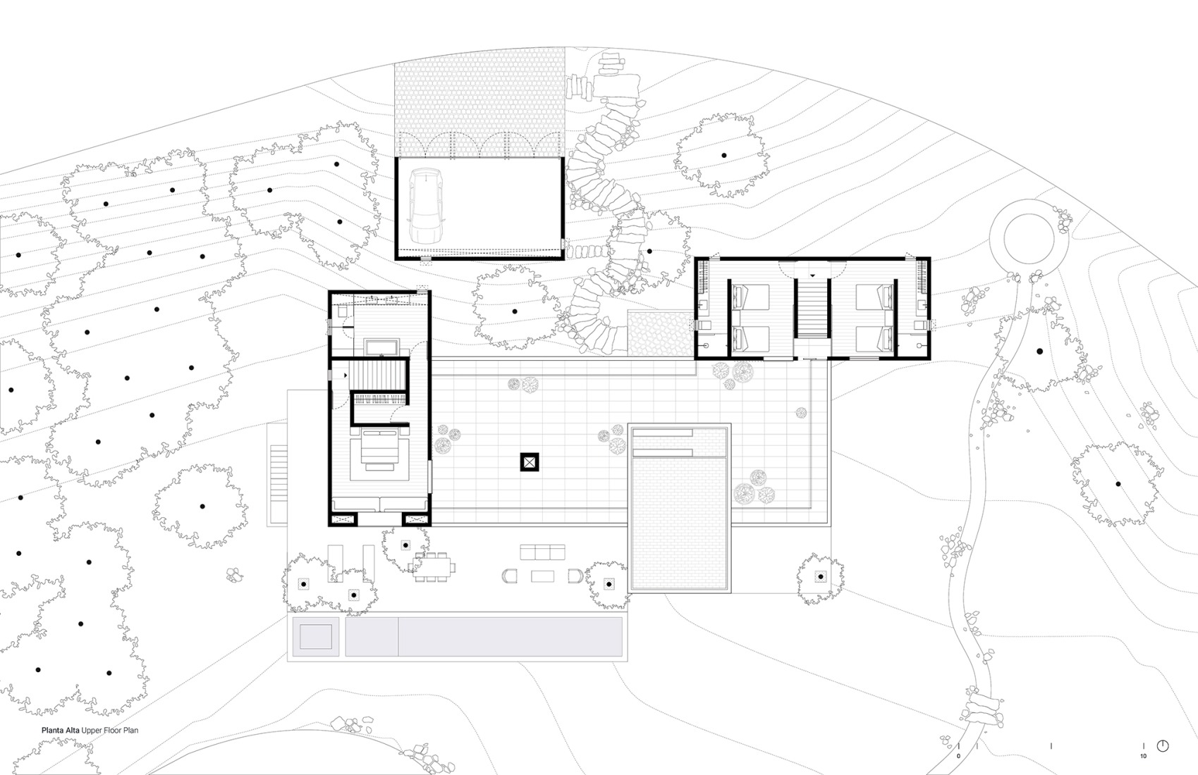 First floor plan. House in Avándaro by Ignacio Urquiza and Ana Paula de Alba.