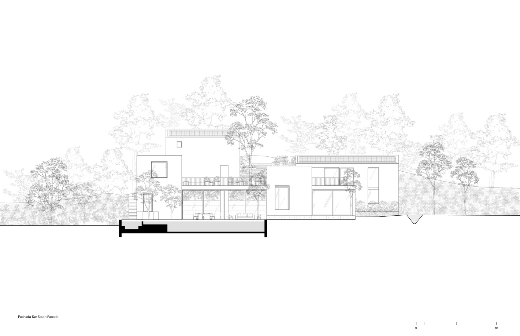 South elevation. House in Avándaro by Ignacio Urquiza and Ana Paula de Alba.
