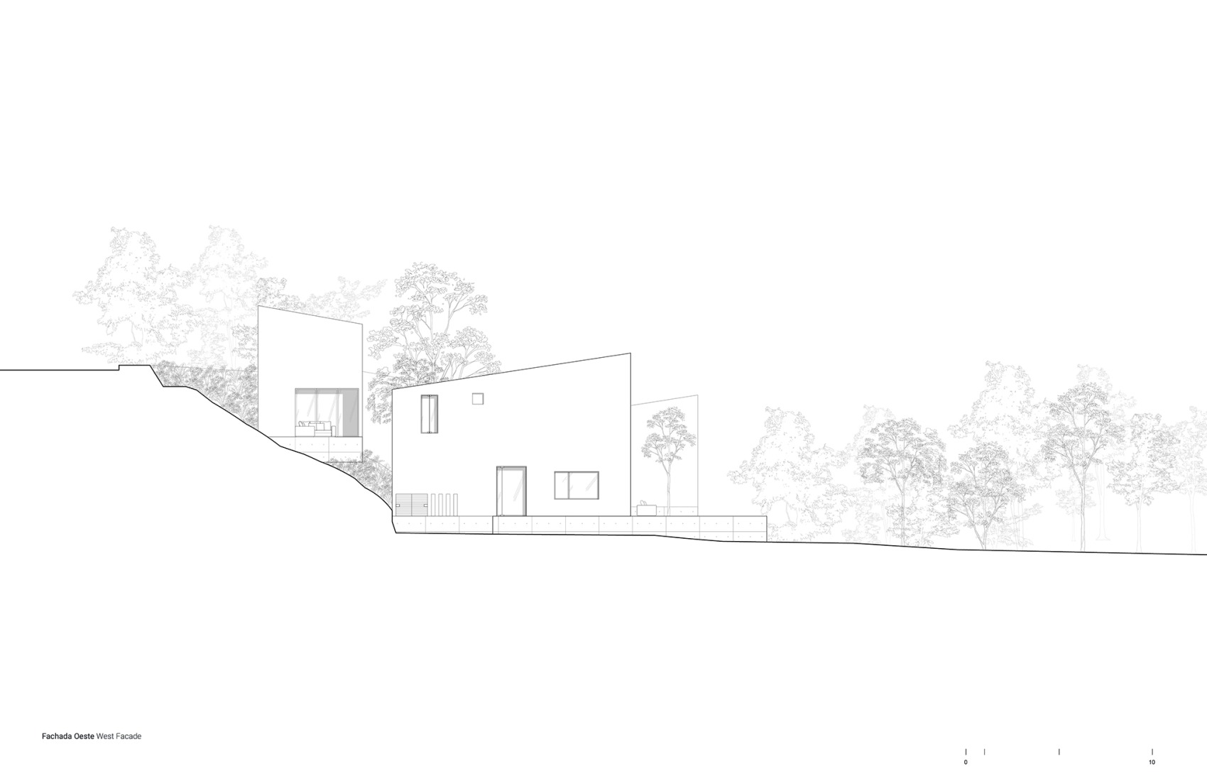 West elevation. House in Avándaro by Ignacio Urquiza and Ana Paula de Alba.