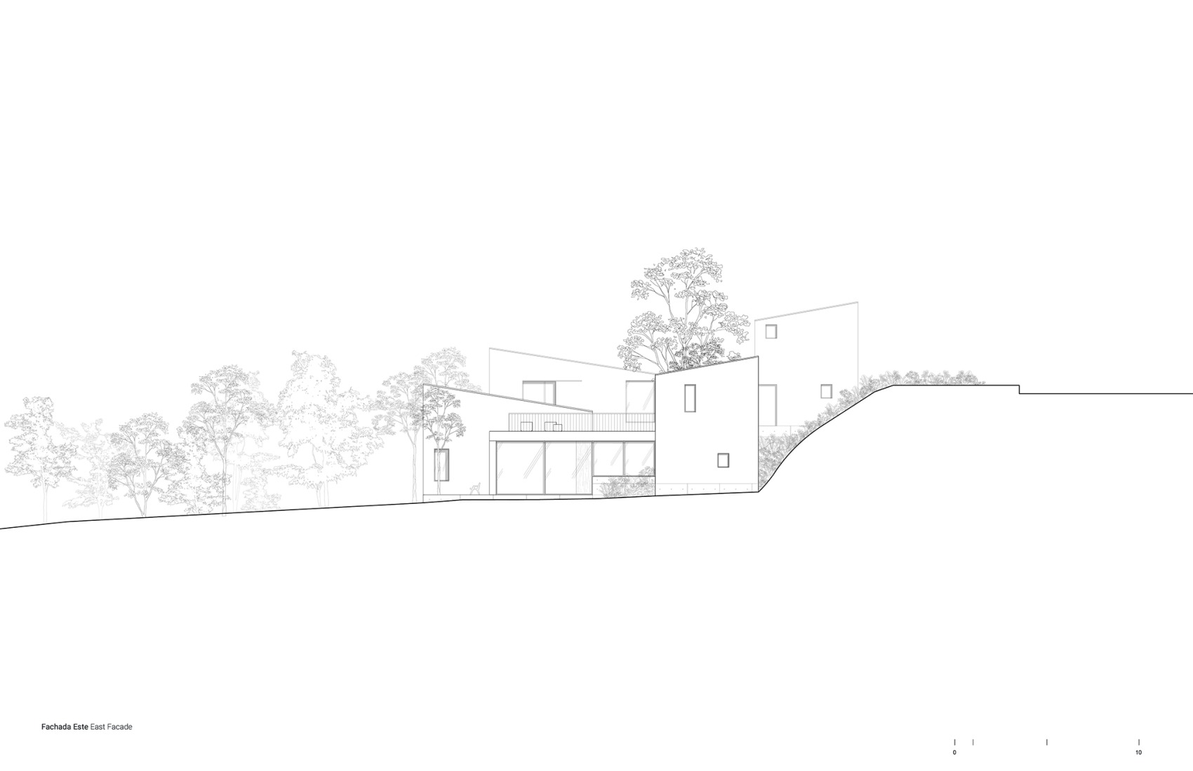 East elevation. House in Avándaro by Ignacio Urquiza and Ana Paula de Alba.