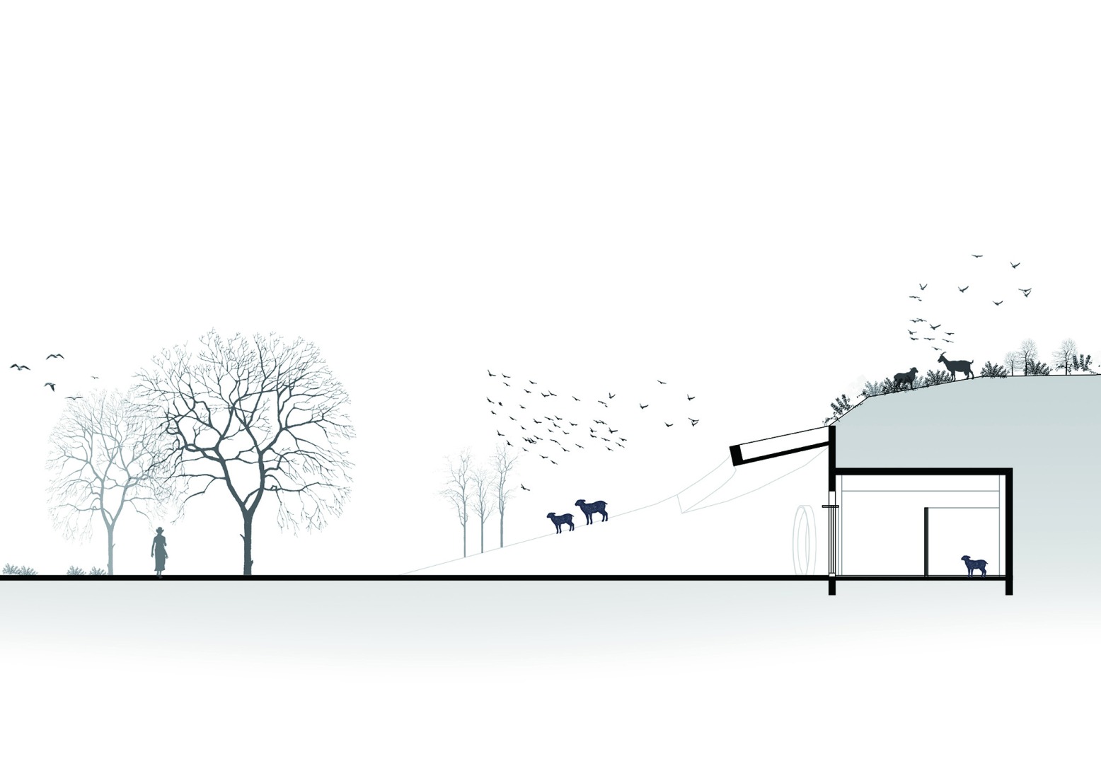 Sección. Granja LuxeIsland por Various Associates.