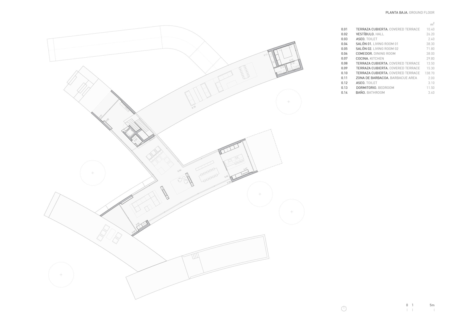 Ground floor plan. Lago Villa by Fran Silvestre Arquitectos. 