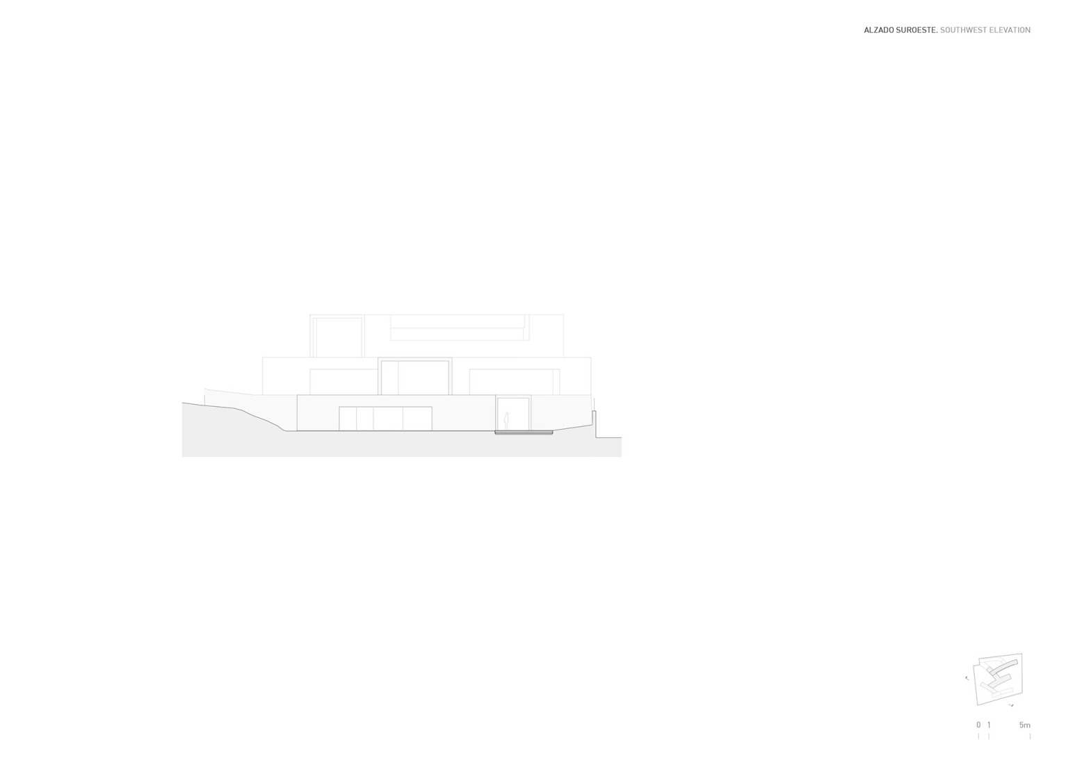 Southwest elevation. Lago Villa by Fran Silvestre Arquitectos. 