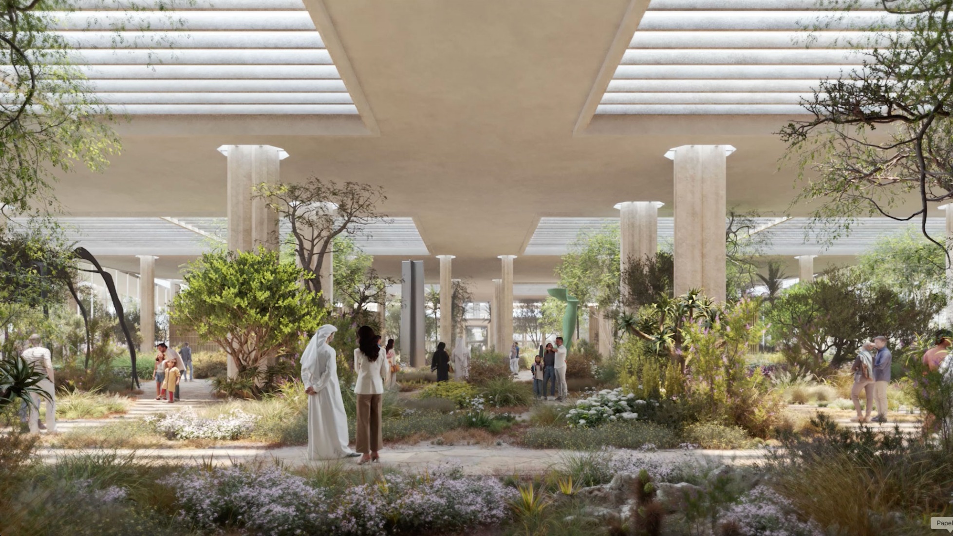 Nueva sede del Ministerio de Asuntos Exteriores de Catar por Frida Escobedo Studio. Visualización por Frida Escobedo Studio.