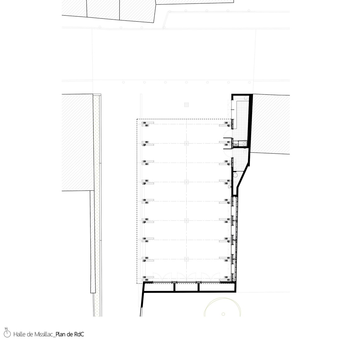 Ground floor plan. Missillac Market by LAUS architectes. 