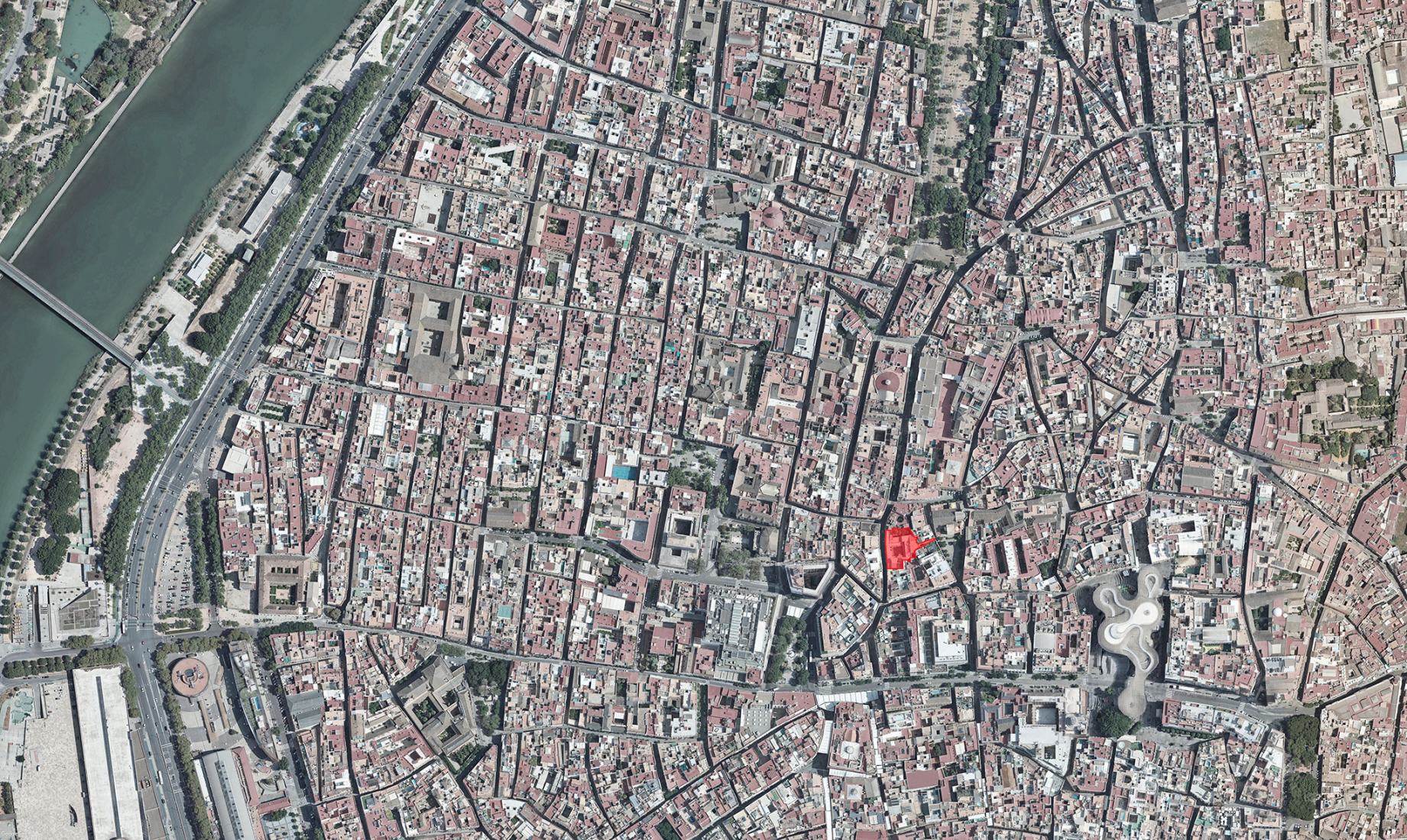 Location. Intervention in "Casa Palacio de la Marquesa de Nervión" by Sánchez Ramos Arquitectos and padilla nicás arquitectos. 