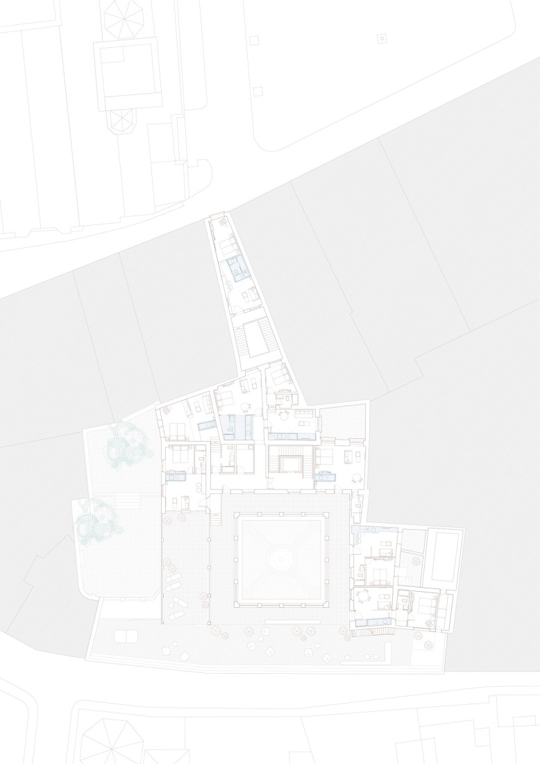 Second floor plan. Intervention in "Casa Palacio de la Marquesa de Nervión" by Sánchez Ramos Arquitectos and padilla nicás arquitectos. 