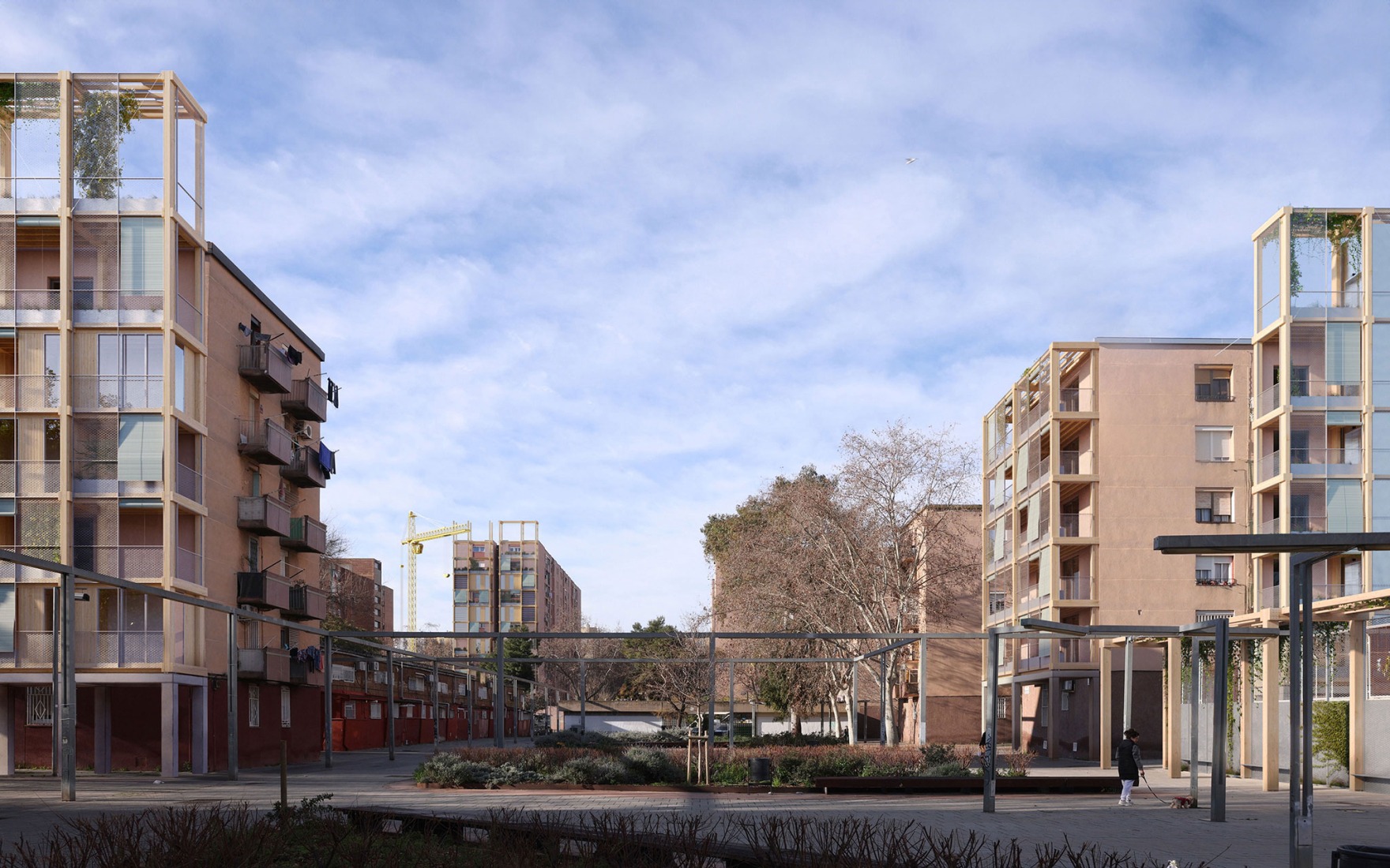 Application of the prototype in the Southwest of Besòs. Open regeneration of housing estates in Barcelona by REARQ-UPC and Sorigué.