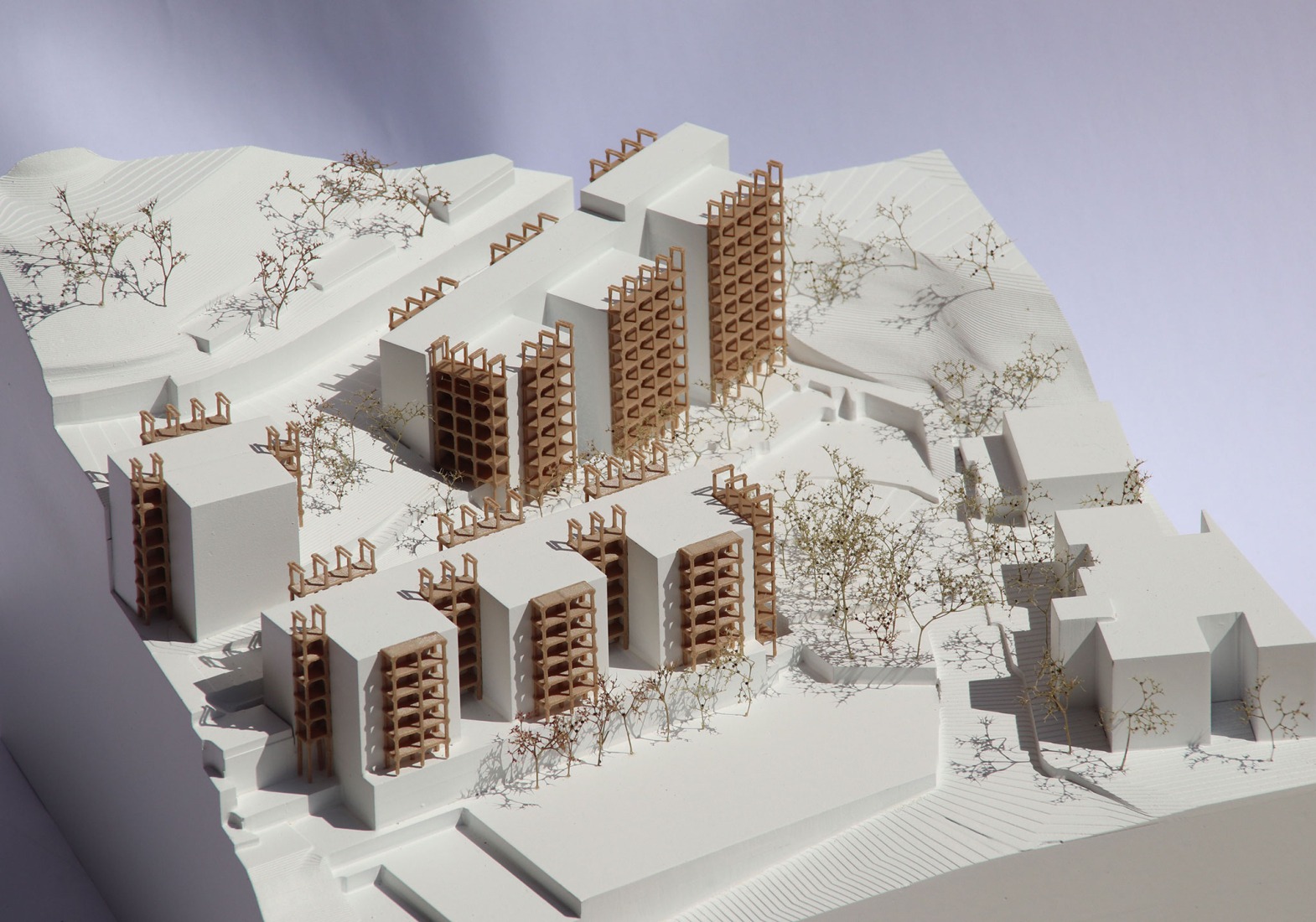 Model of the application in Les Oliveres. Open regeneration of housing estates in Barcelona by REARQ-UPC and Sorigué.