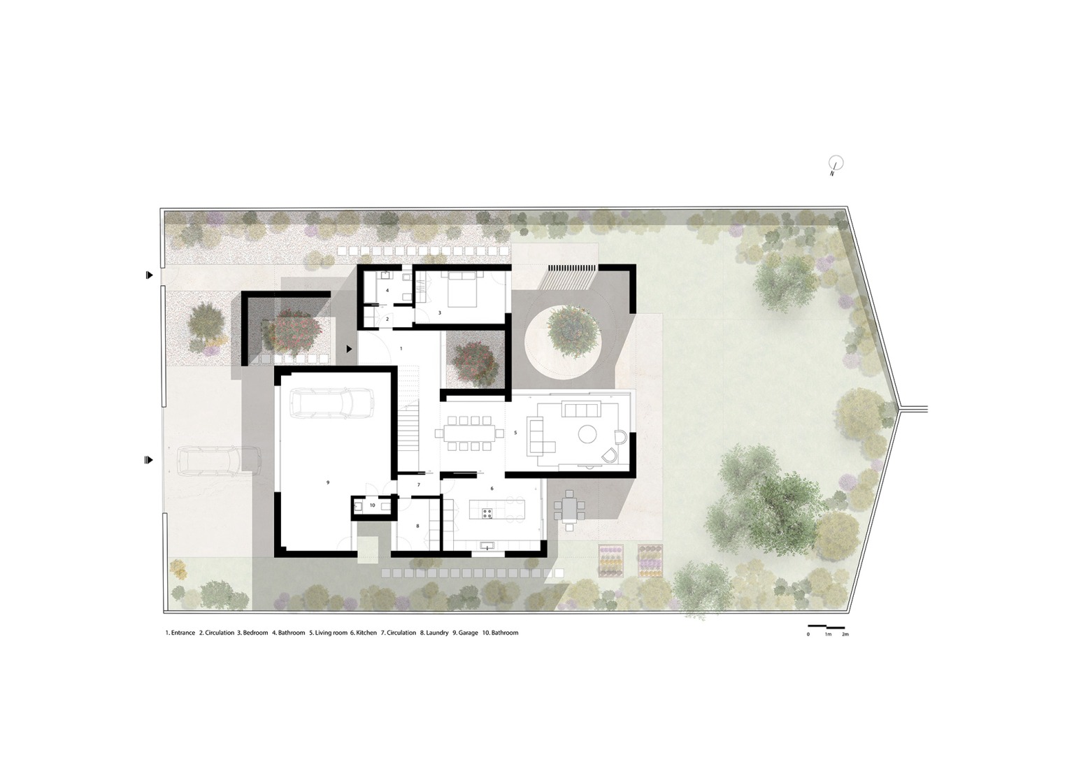 Ground floor plan. Verdizela House by Estúdio AMATAM.