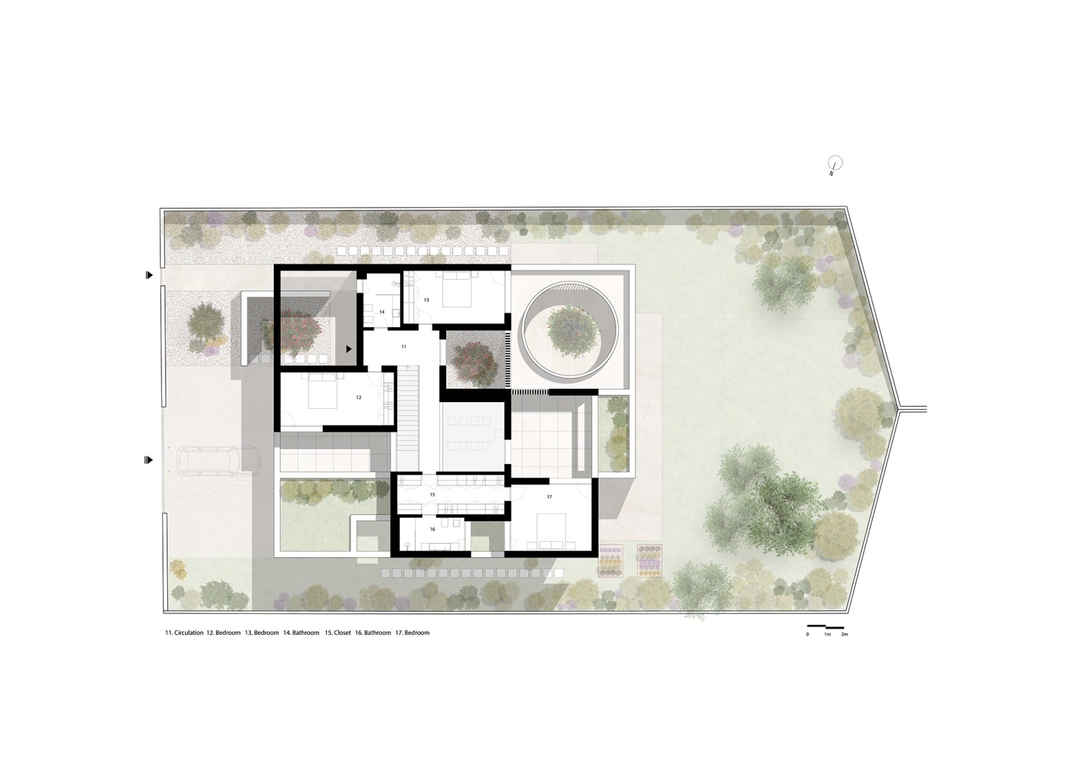 First floor plan. Verdizela House by Estúdio AMATAM.
