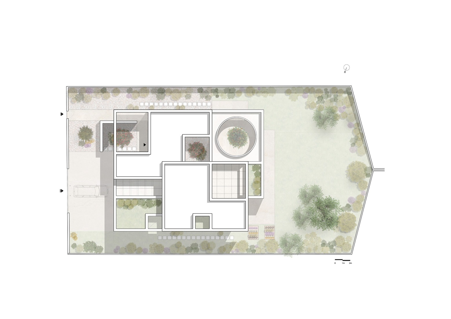 Rooftop floor plan. Verdizela House by Estúdio AMATAM.