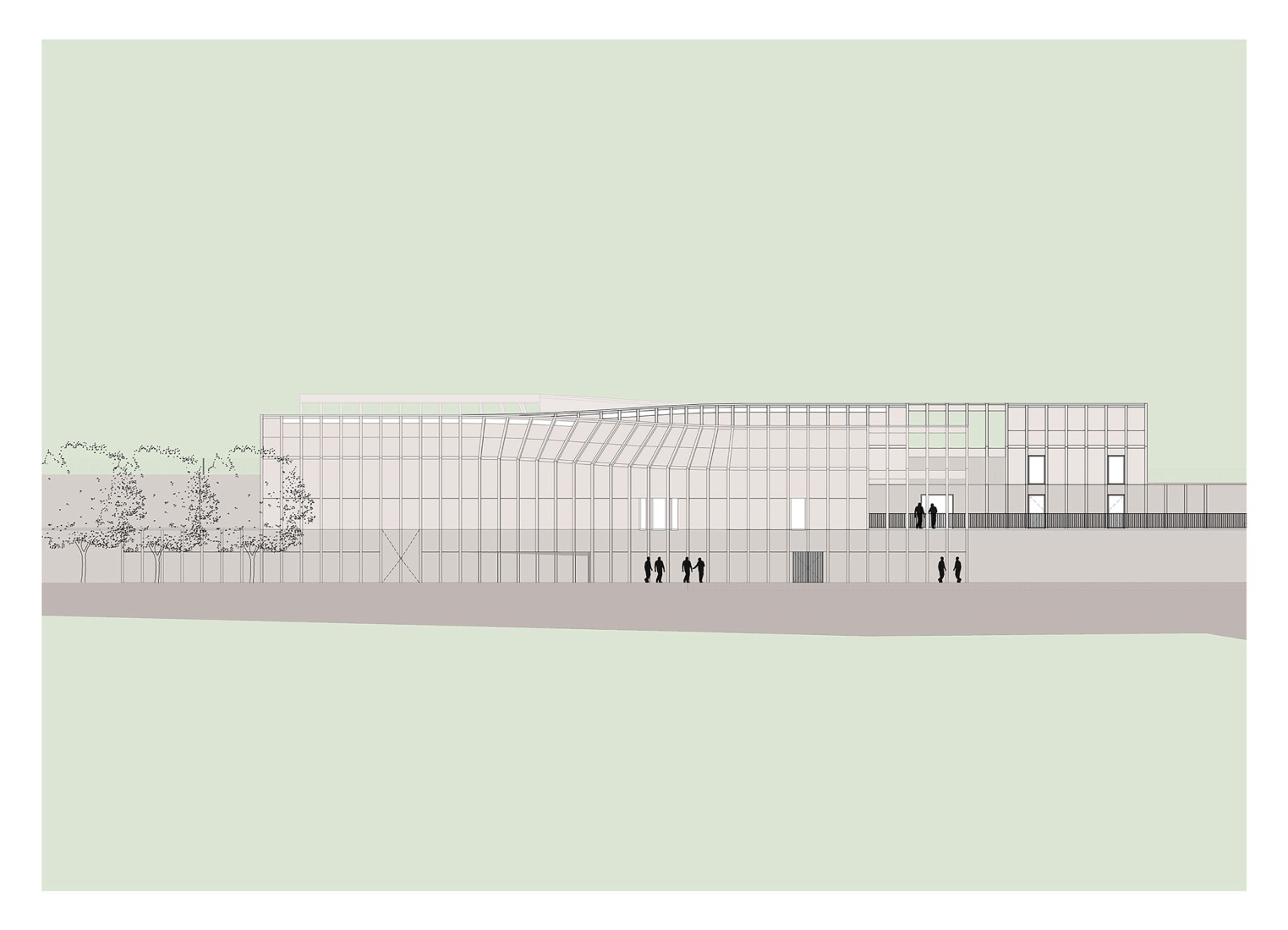 Elevation. Wine Cellar of the Quinta de Adorigo by Atelier Sérgio Rebelo.