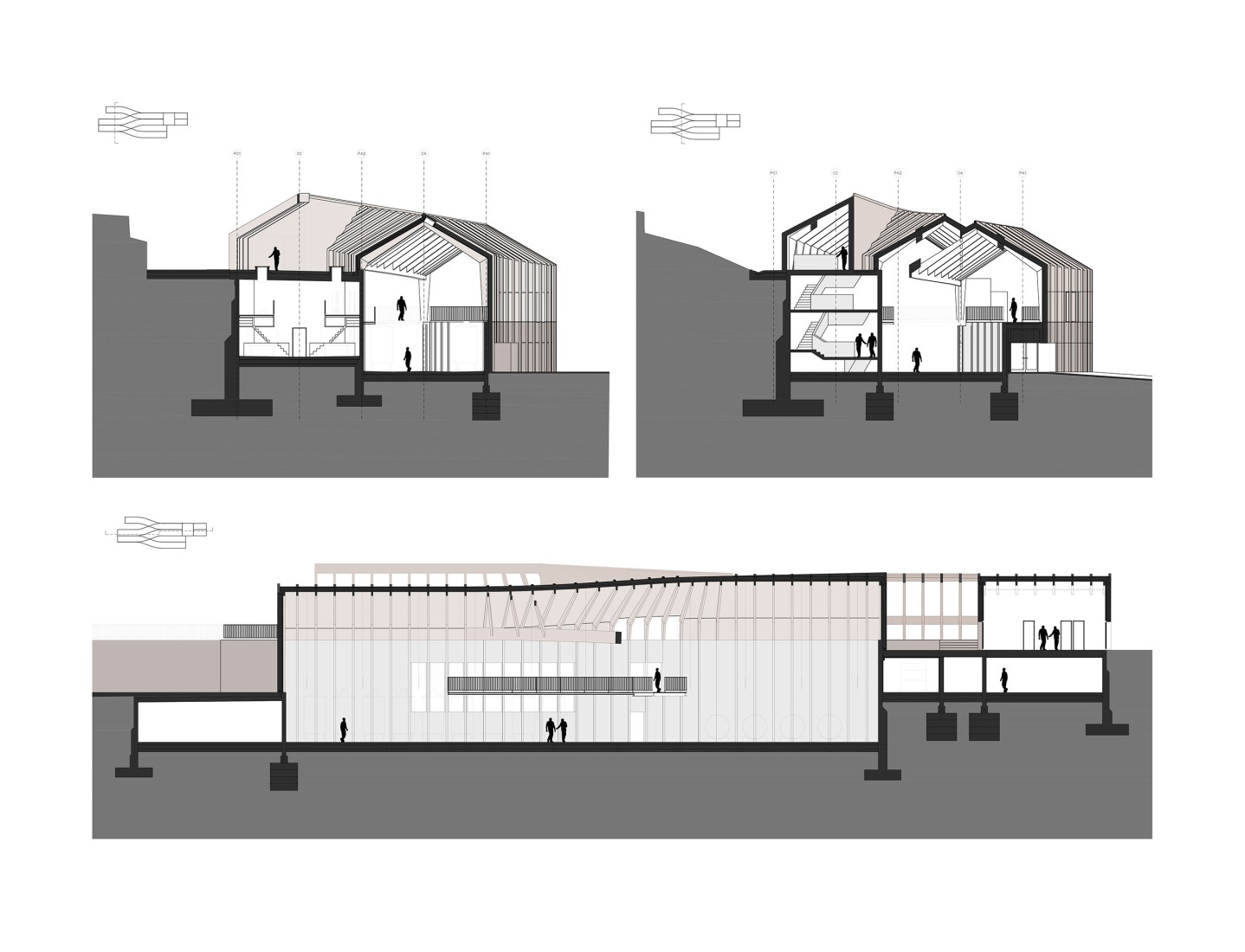 Sections. Wine Cellar of the Quinta de Adorigo by Atelier Sérgio Rebelo. 