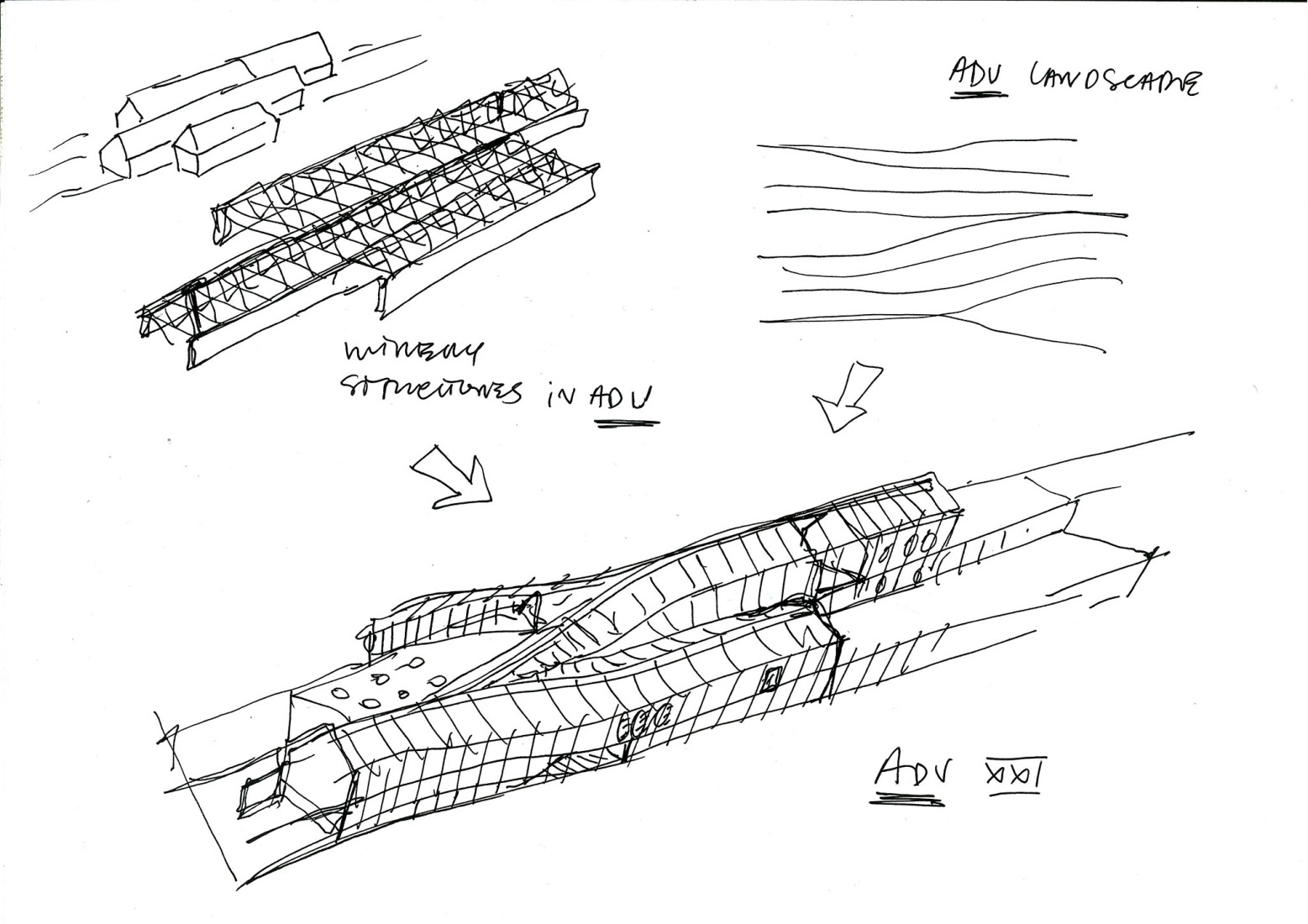 Sketches. Wine Cellar of the Quinta de Adorigo by Atelier Sérgio Rebelo.