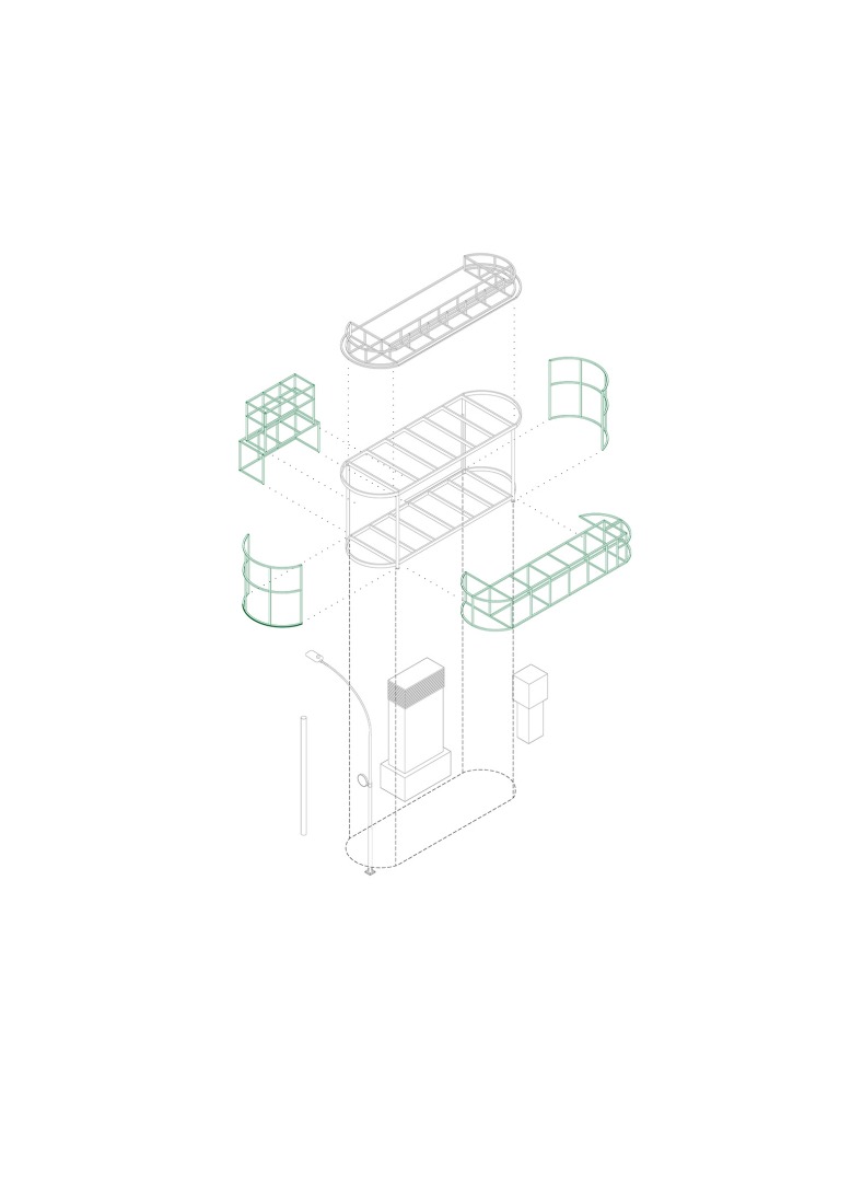 Artefacto 03- Despiece axonométrico. «Canillita» por Bioma.