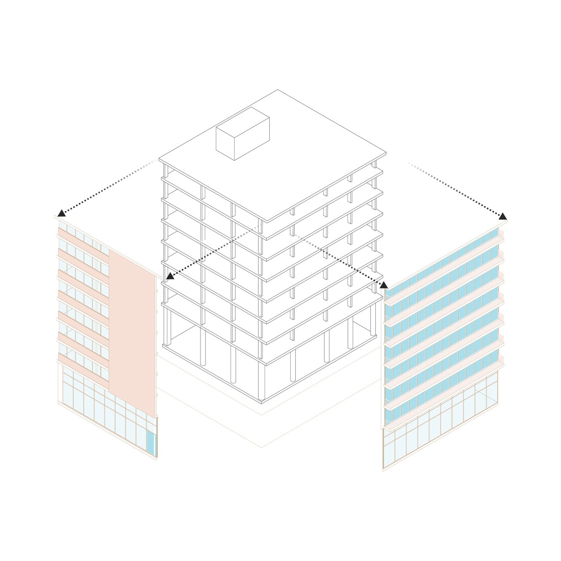 Axonometric diagrams. Edgar Allan Poe by De Rungs Arquitectos + Firmaa. Photograph by Ariadna Polo. 