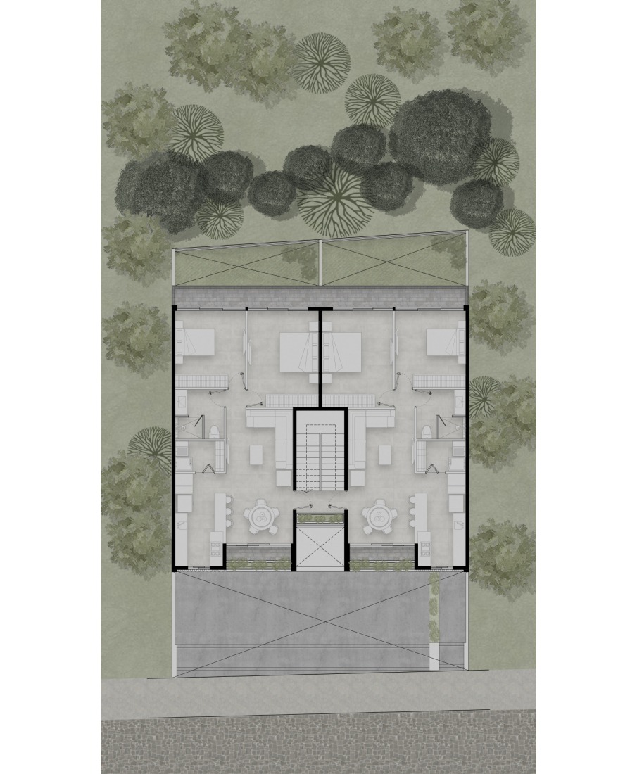 Plano de tercera planta. Torre 2271 por Di Frenna Arquitectos.