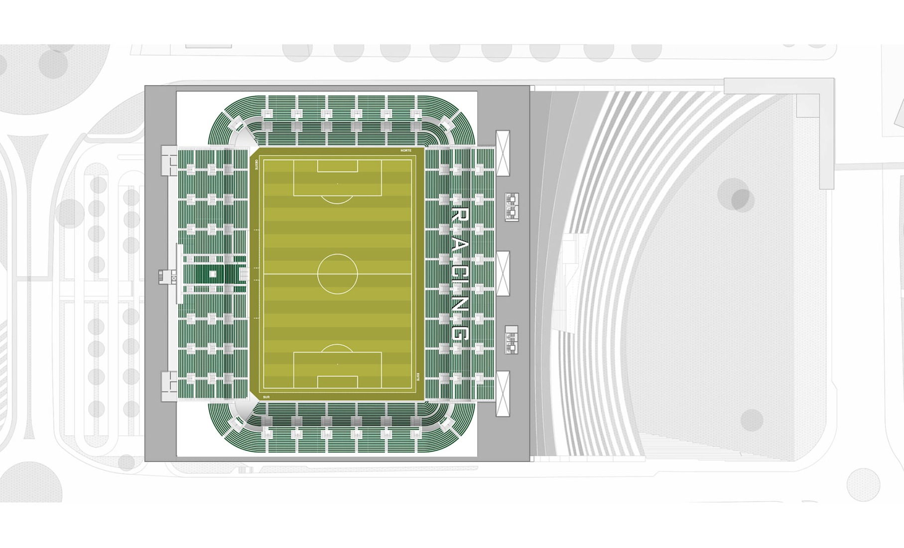 Plano de planta del graderío. Nuevo Sardinero por IDOM. 