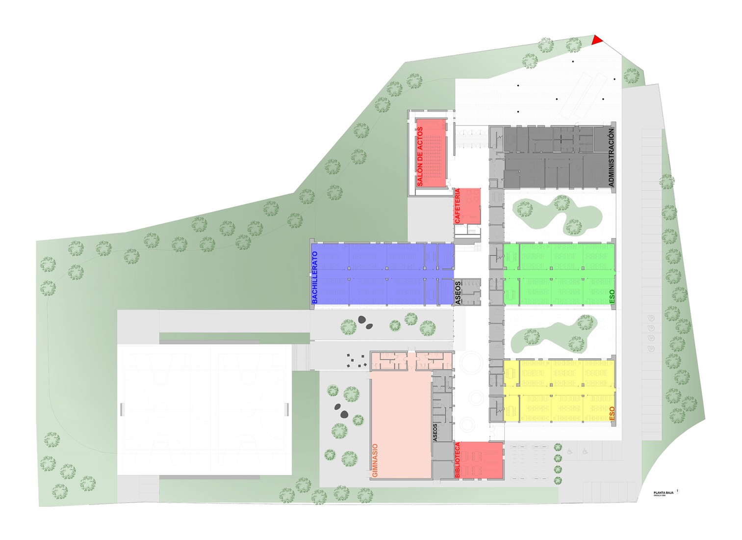 Ground floor plan. La Florida Secondary Education Institute by INSPYRA.