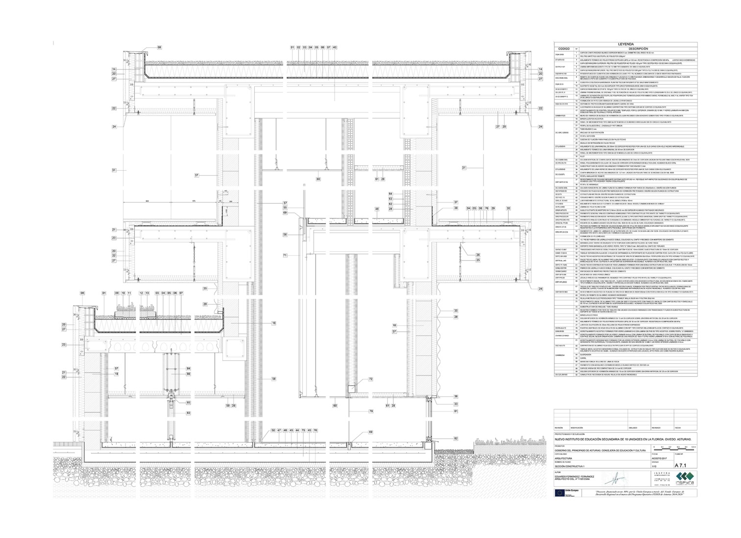 Construction details. La Florida Secondary Education Institute by INSPYRA.