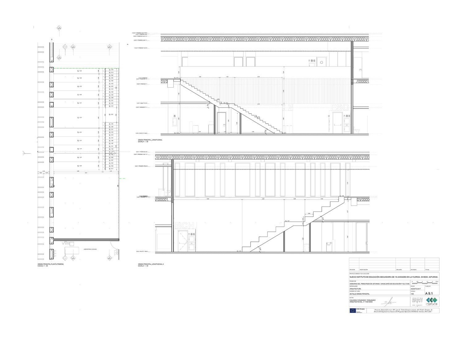 Construction details. La Florida Secondary Education Institute by INSPYRA.