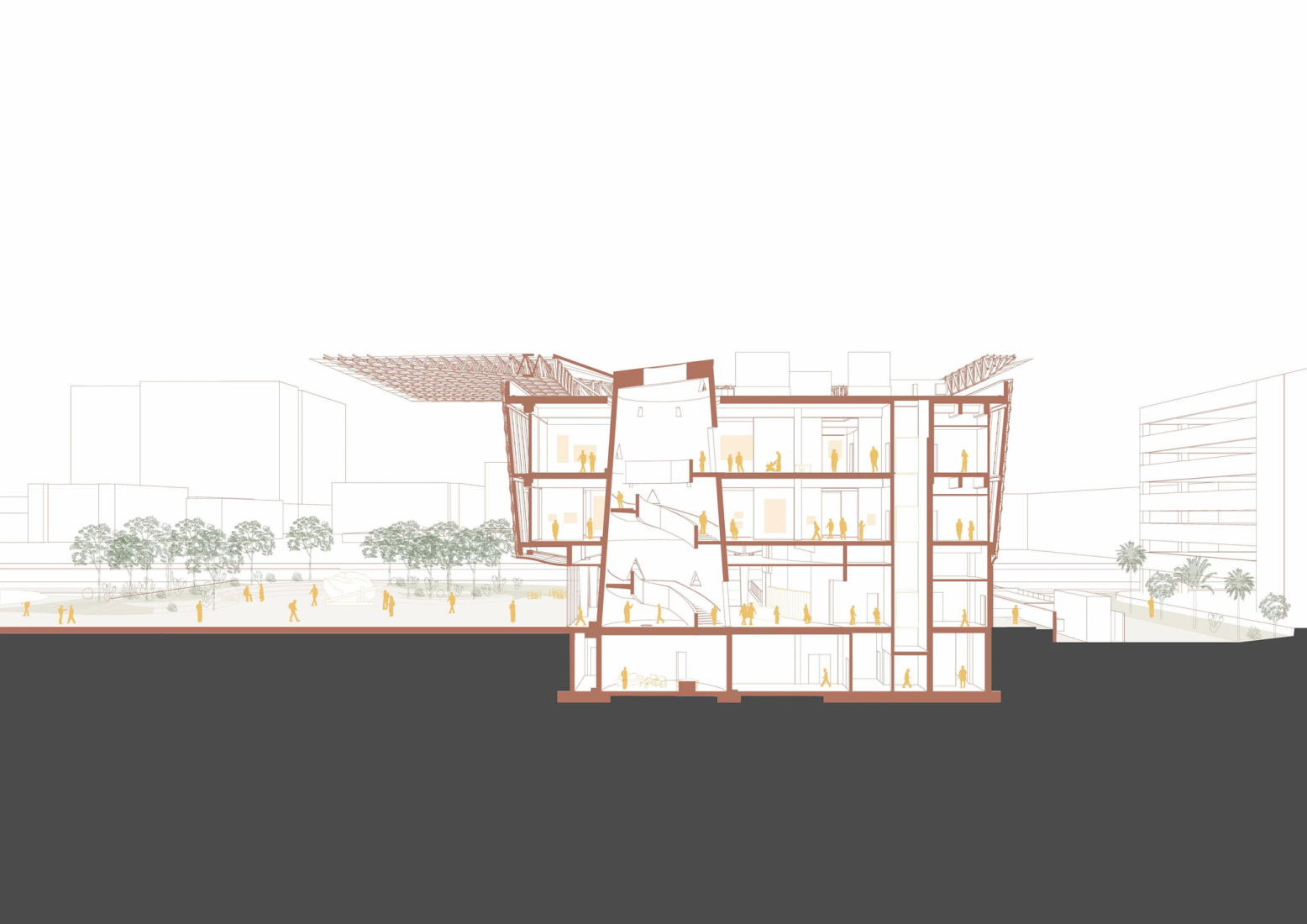 Sección del Museo de Arte de Las Vegas, diseñado por Kéré Architecture. Imagen cortesía del Museo de Arte de Las Vegas.