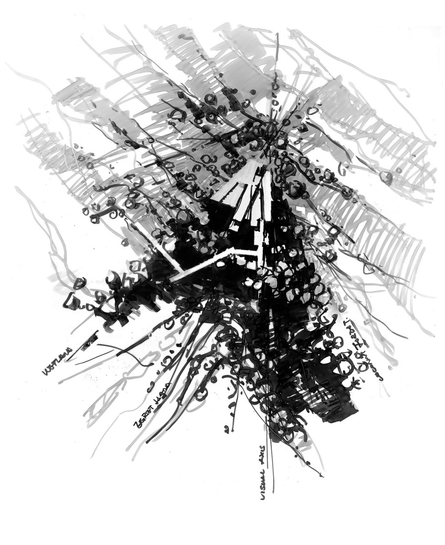 Boceto. Museo del Humedal de Yunlu en Shunde por Studio Link-Arc.