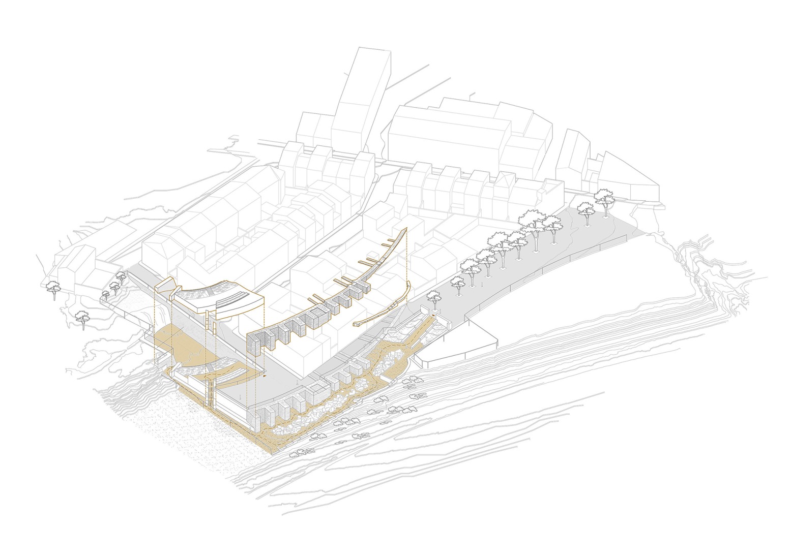 Diagrams. Rehabilitation and enhancement of the Roman Amphitheater of Obulco by Pablo Manuel Millán Millán.
