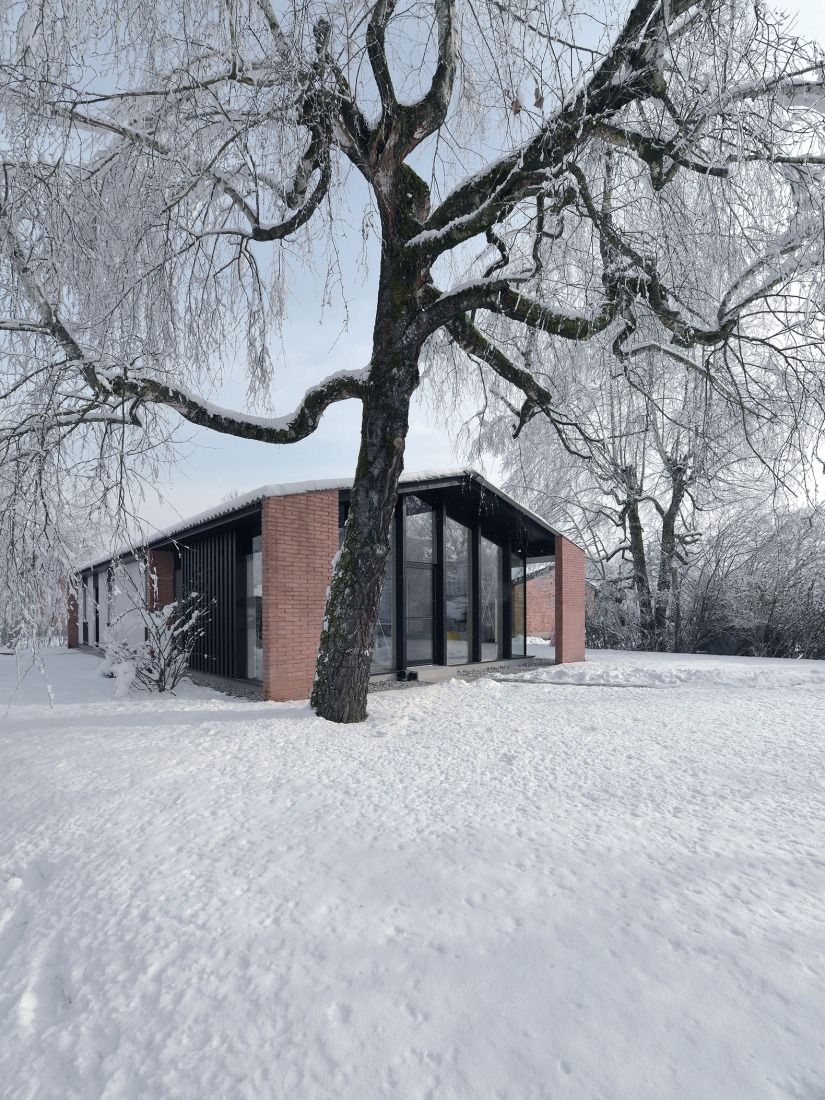 House under the poplars by OFIS arhitekti. Photograph by Tomaž Gregorič. 