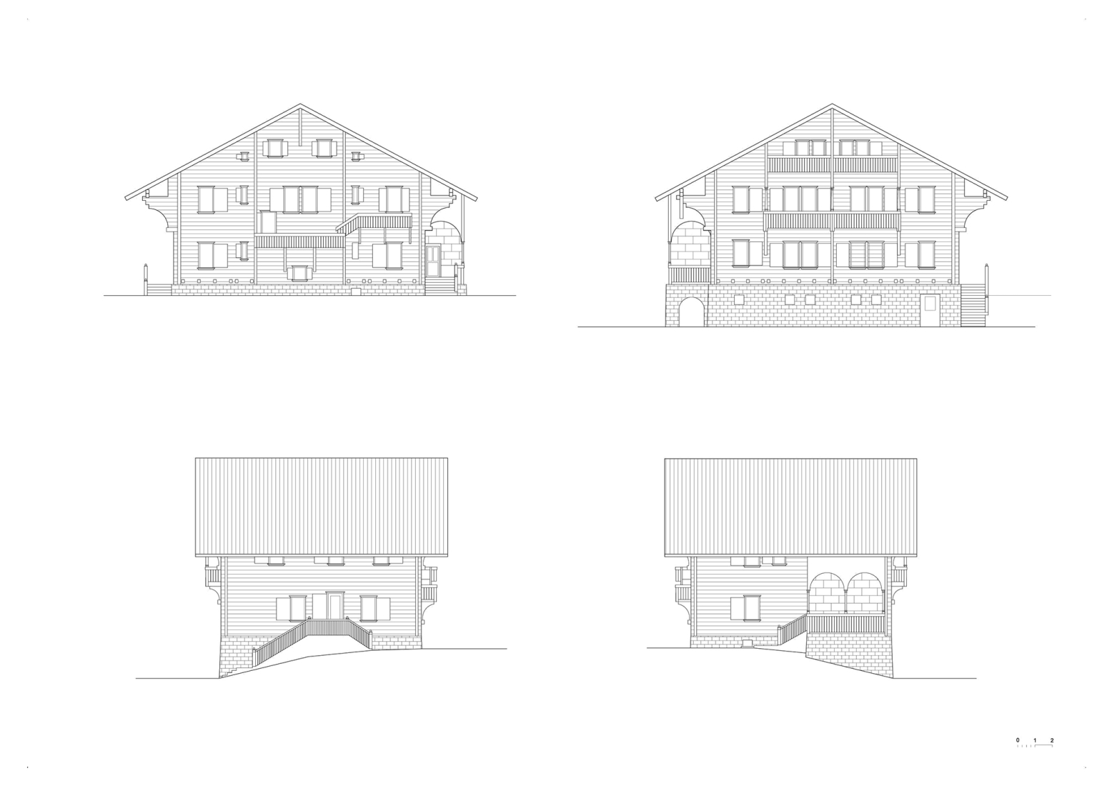 Original elevations. Vila Muhr by OFIS arhitekti. 