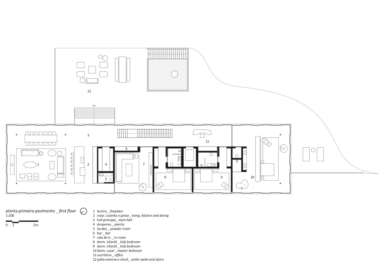 Planta superior. Casa Flag por studio mk27. 