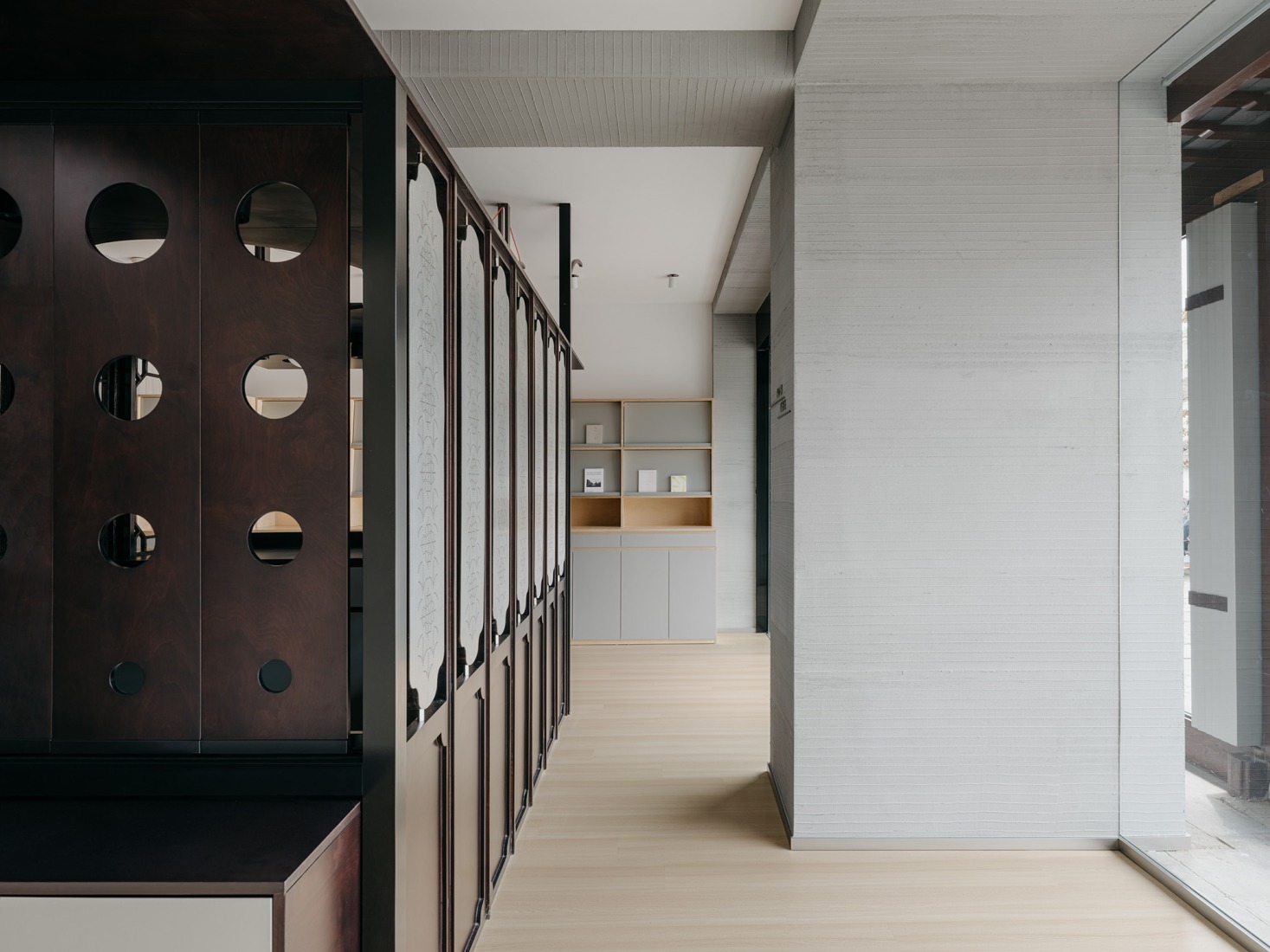 Four façades with distinct materials and expressions. Baihua Bookstore by Tsing-Tien Making. Photograph by Wen Studio.