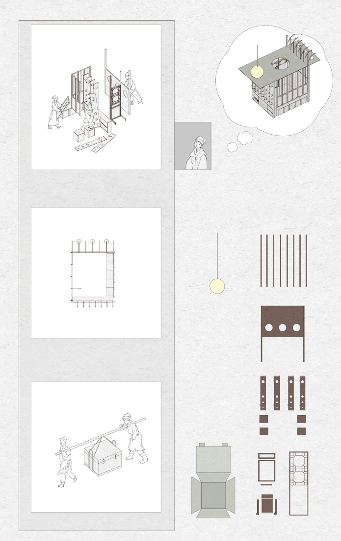 Initial design concept. Baihua Bookstore by Tsing-Tien Making.