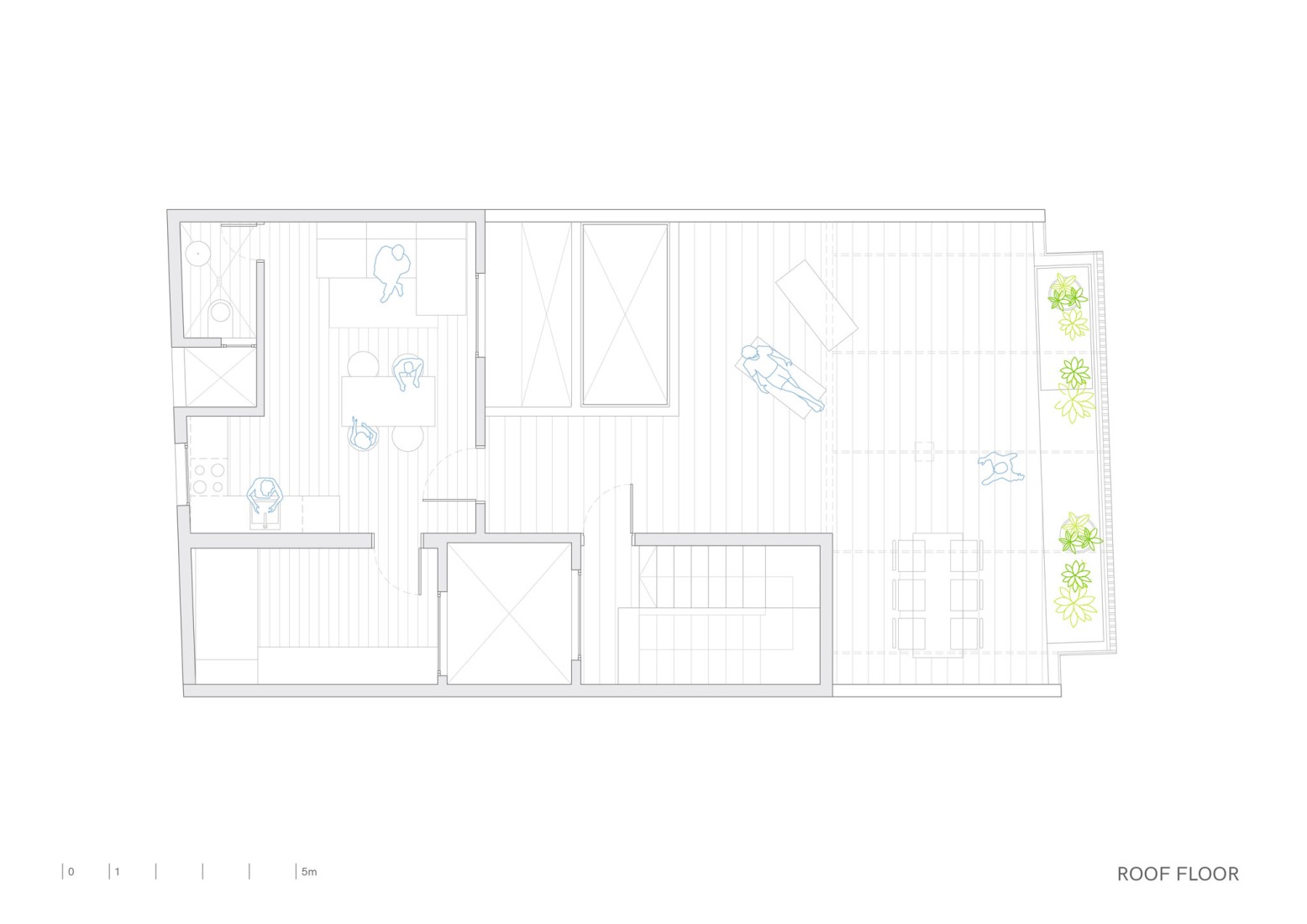 Roof floor plan. House O by Xstudio.