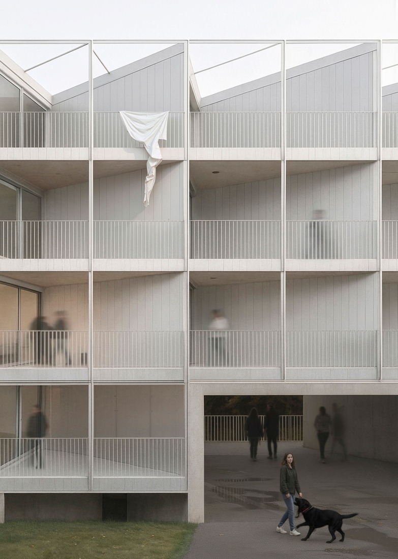 Rendering. 80 Collaborative Housing Units by Ignacio Olite, Koldo Fdez. Gaztelu y MADE.V.