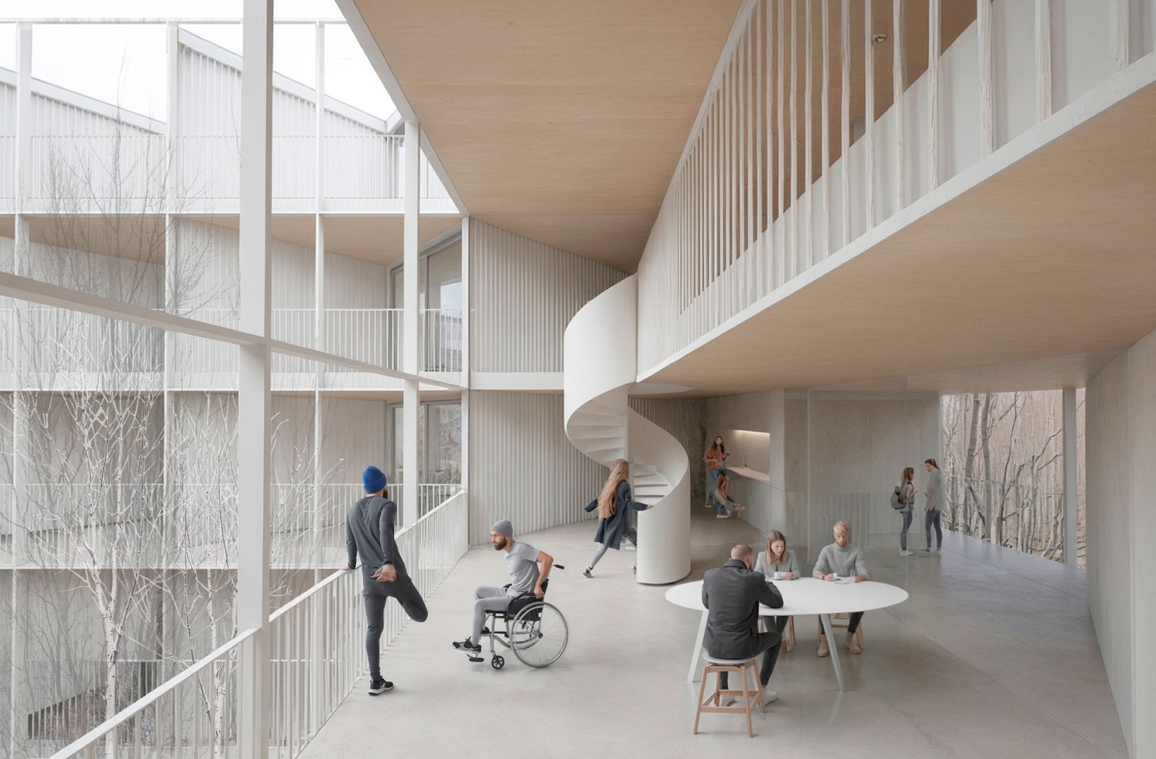 Rendering. 80 Collaborative Housing Units by Ignacio Olite, Koldo Fdez. Gaztelu y MADE.V.