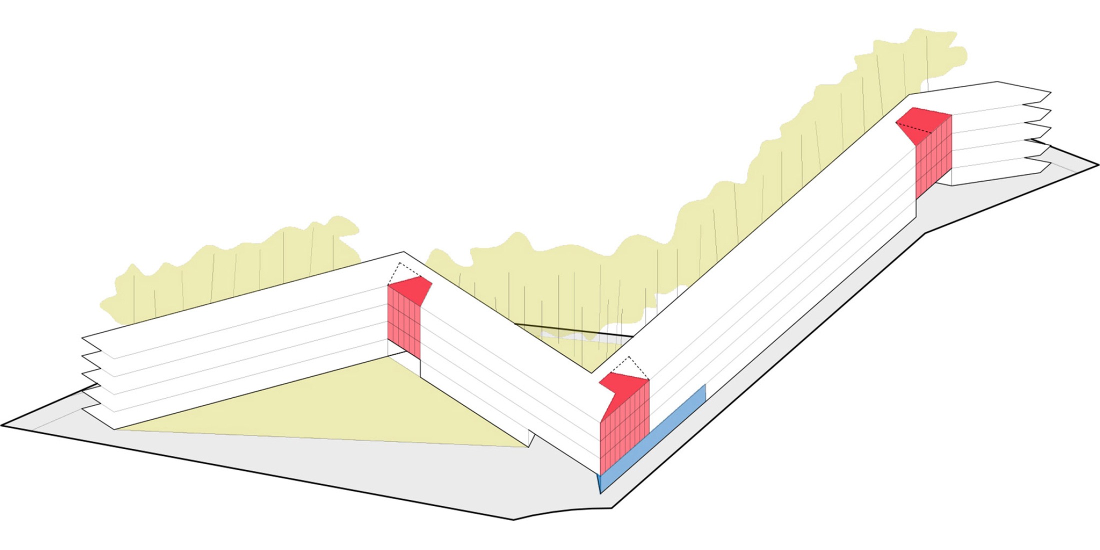 Axonometric diagram. 80 Collaborative Housing Units by Ignacio Olite, Koldo Fdez. Gaztelu y MADE.V.
