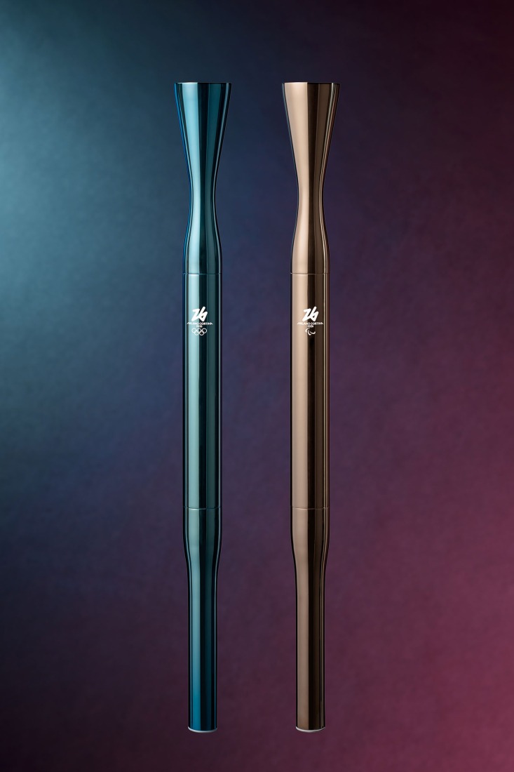 Olympic Torch for Milano Cortina 2026 by CRA. Photograph courtesy of CRA.
