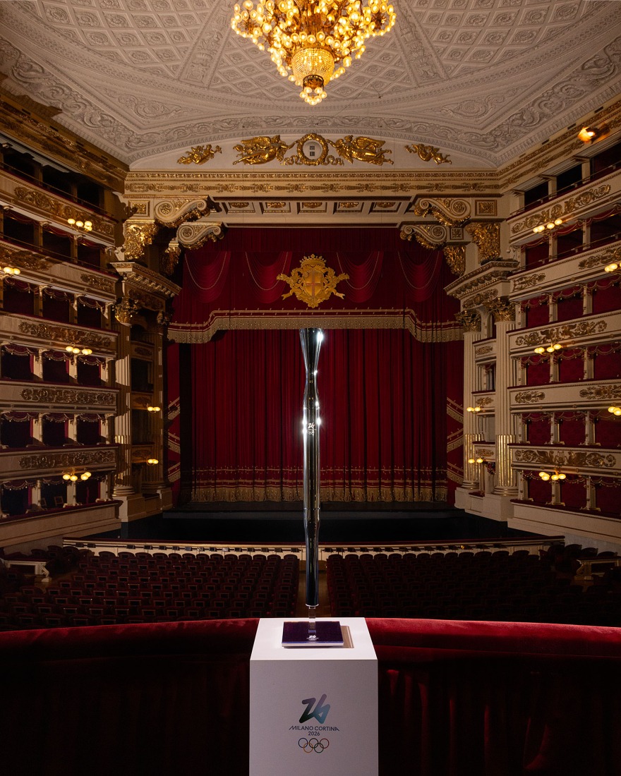 Olympic Torch for Milano Cortina 2026 by CRA. Photograph courtesy of CRA.